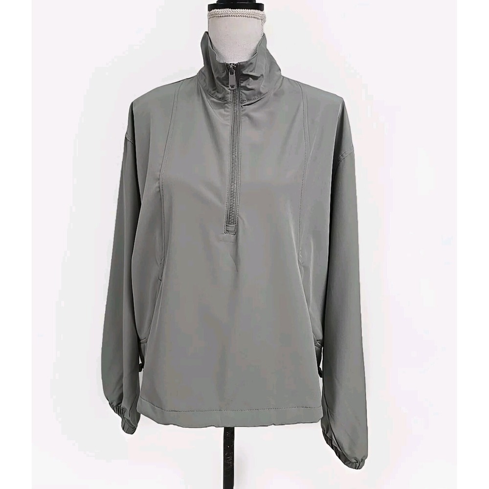 Rae Mode Perfect Game Quarter Zip Pockets Cinched Waist Bomber Jacket Green Sz M